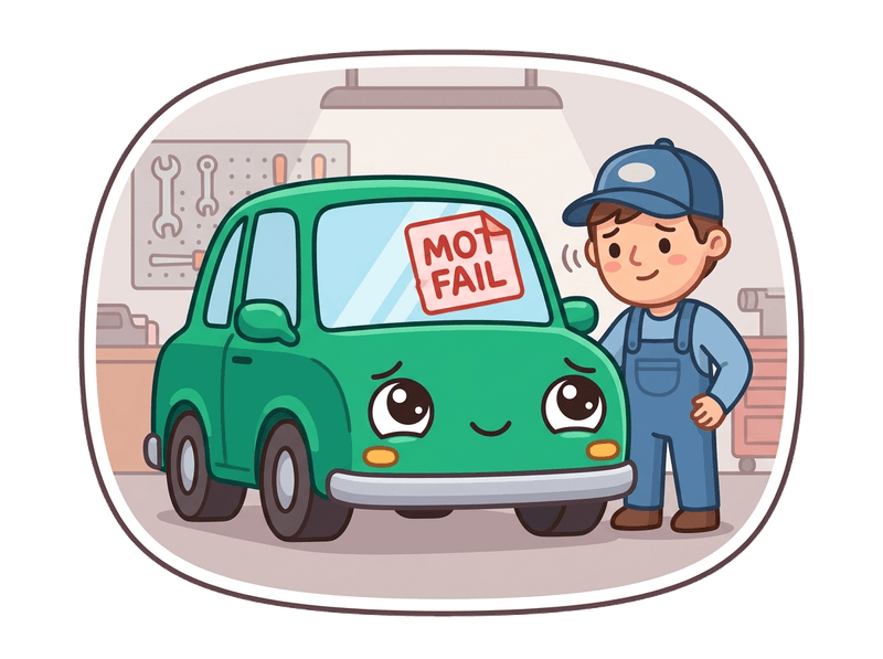 Illustration of mot failure car collection service by Scrap Car Mottingham