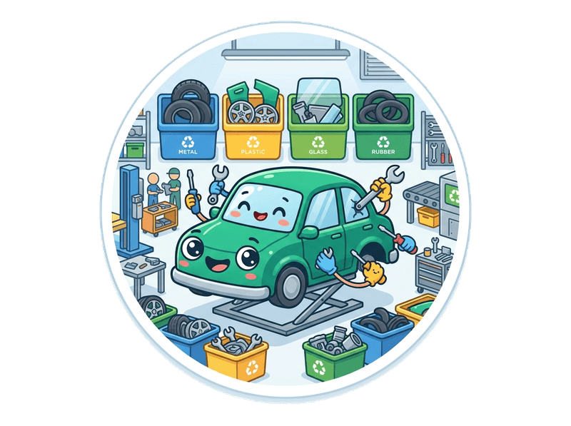 Illustration of salvage & dismantling service by Scrap Car Mottingham